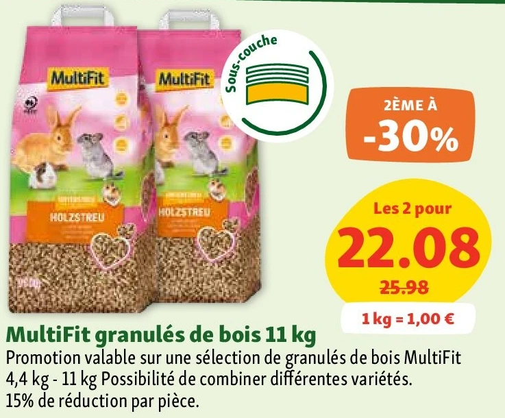 MultiFit granulés de bois 11 kg