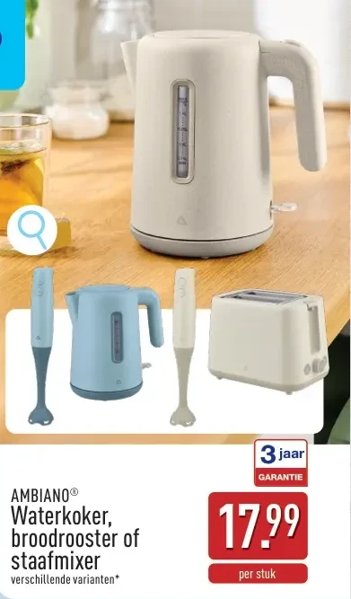 Waterkoker, broodrooster of staafmixer