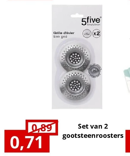 Set van 2 gootsteenroosters