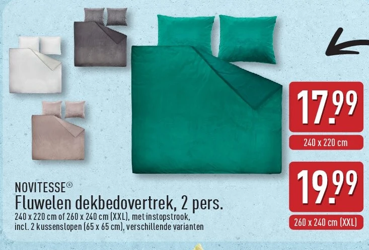 Fluwelen dekbedovertrek, 2pers.