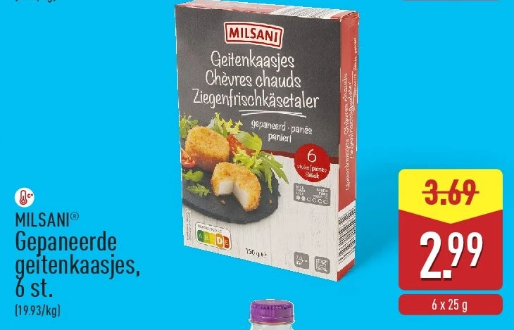 Gepaneerde geitenkaasjes, 6 st.