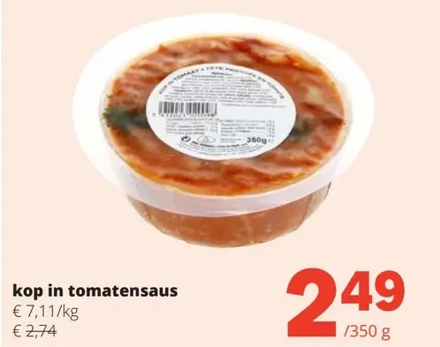 kop in tomatensaus