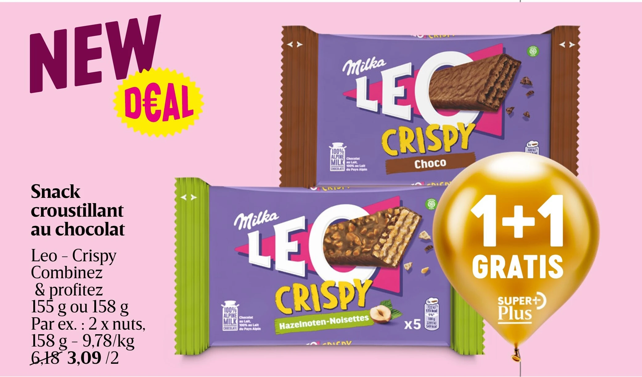 Snack croustillant au chocolat
