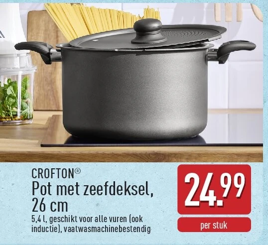 Pot met zeefdeksel, 26cm