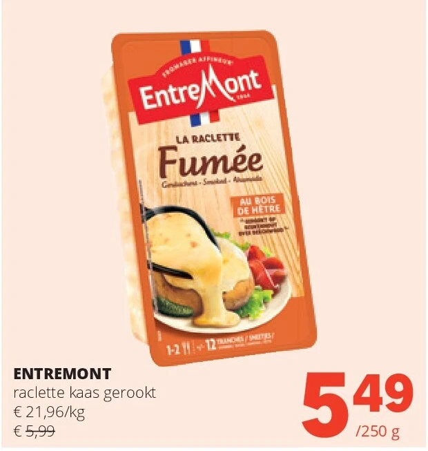 ENTREMONT raclette kaas gerookt