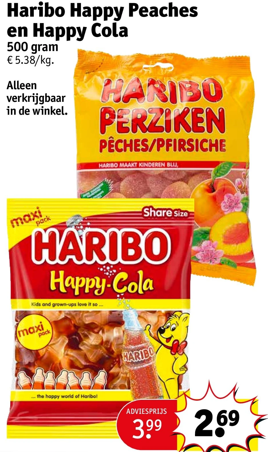 Haribo Happy Peaches en Happy Cola