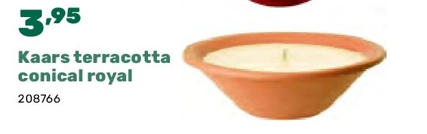 Kaars terracotta conical royal