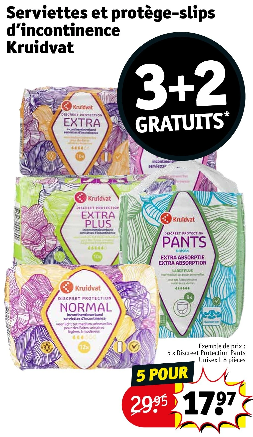 Serviettes et protège-slips d’incontinence Kruidvat