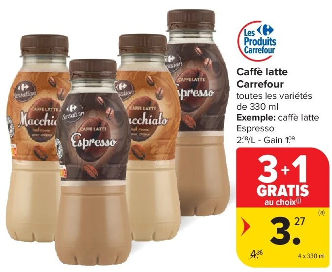 Caffè latte Carrefour 4 x 330 ml