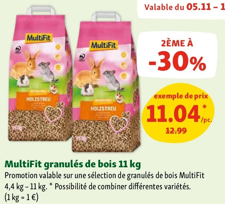 MultiFit granulés de bois 11 kg
