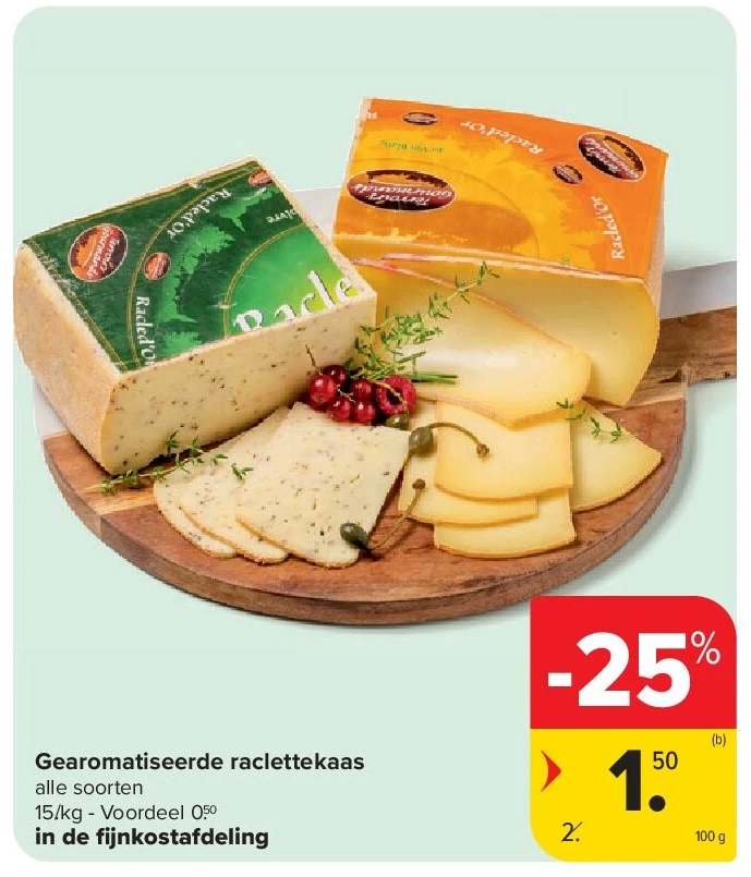 RACLETTEGearomatiseerde raclettekaas