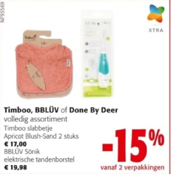 Timboo slabbetje Apricot Blush-Sand 2 stuks