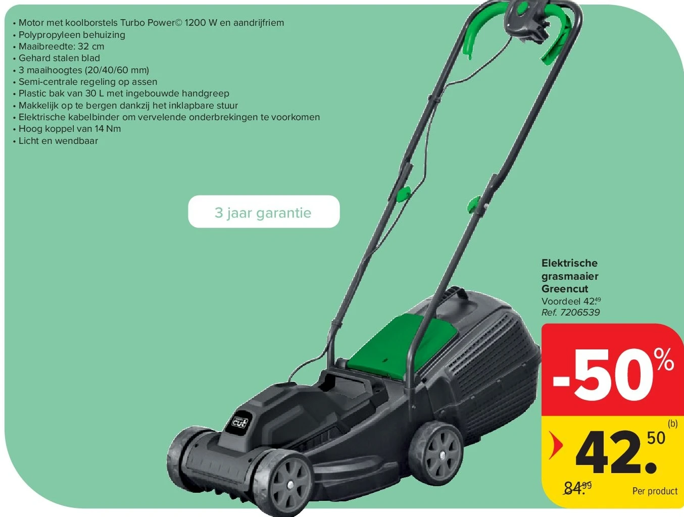 Elektrische grasmaaier Greencut
