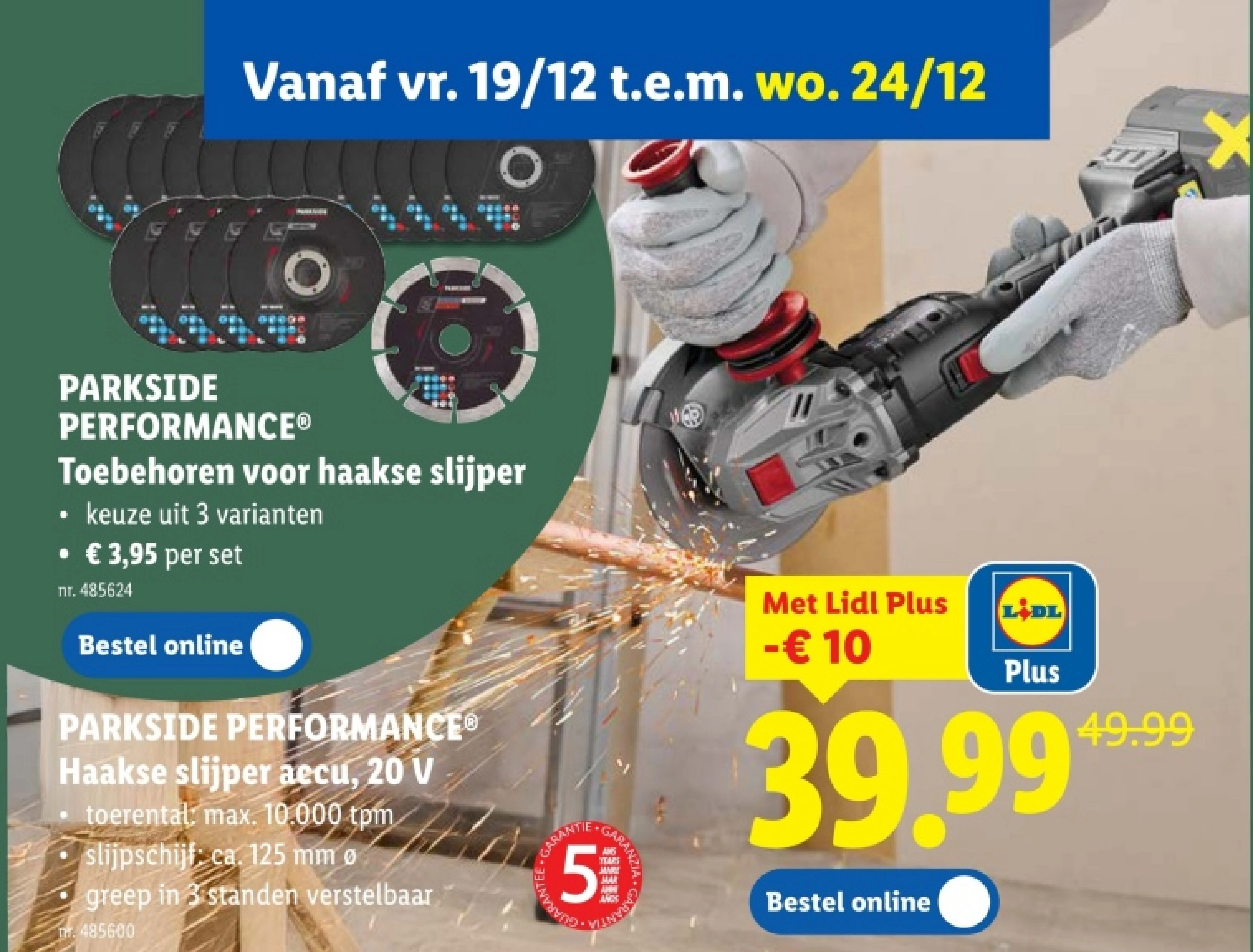 Haakse slijper aecu, 20 V