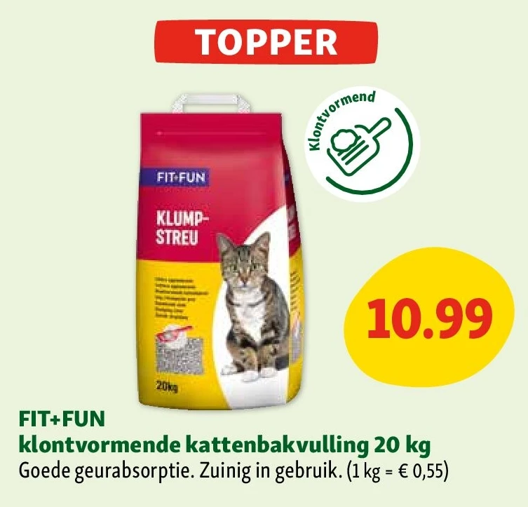 FIT+FUN klontvormende kattenbakvulling 20 kg