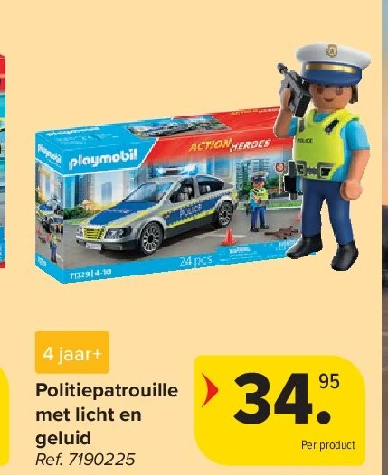 Politiepatrouille met licht en geluid
