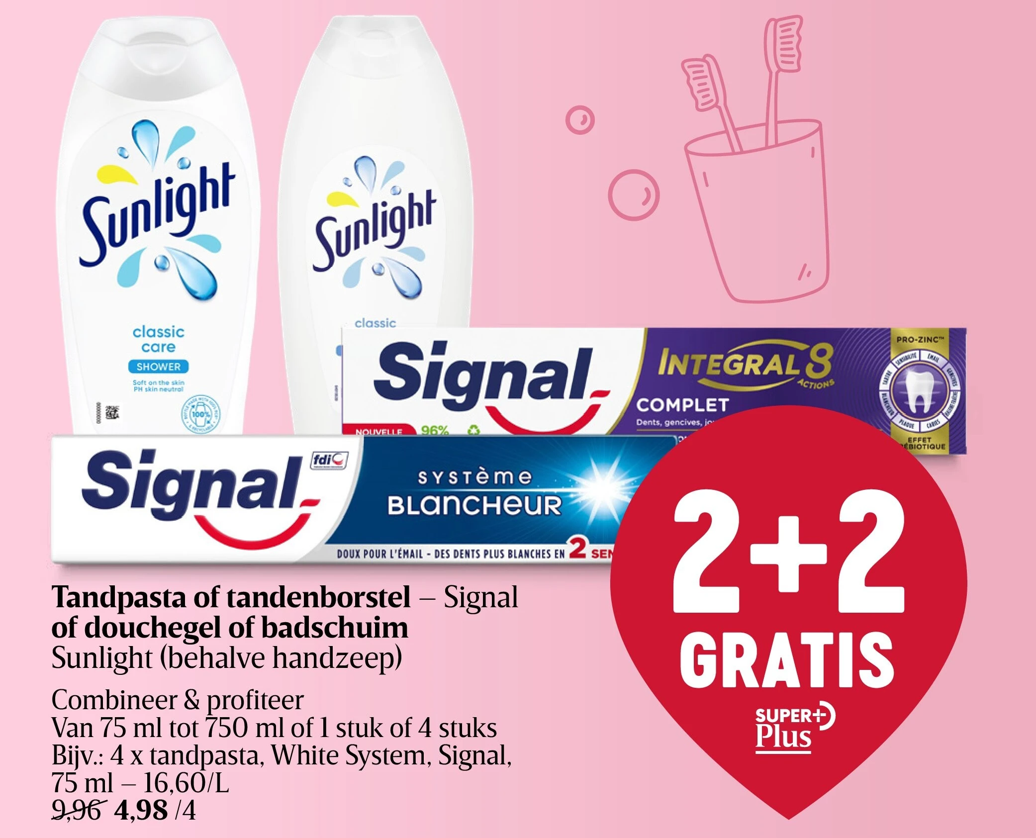 Tandpasta of tandenborstel – Signal of douchegel of badschuim