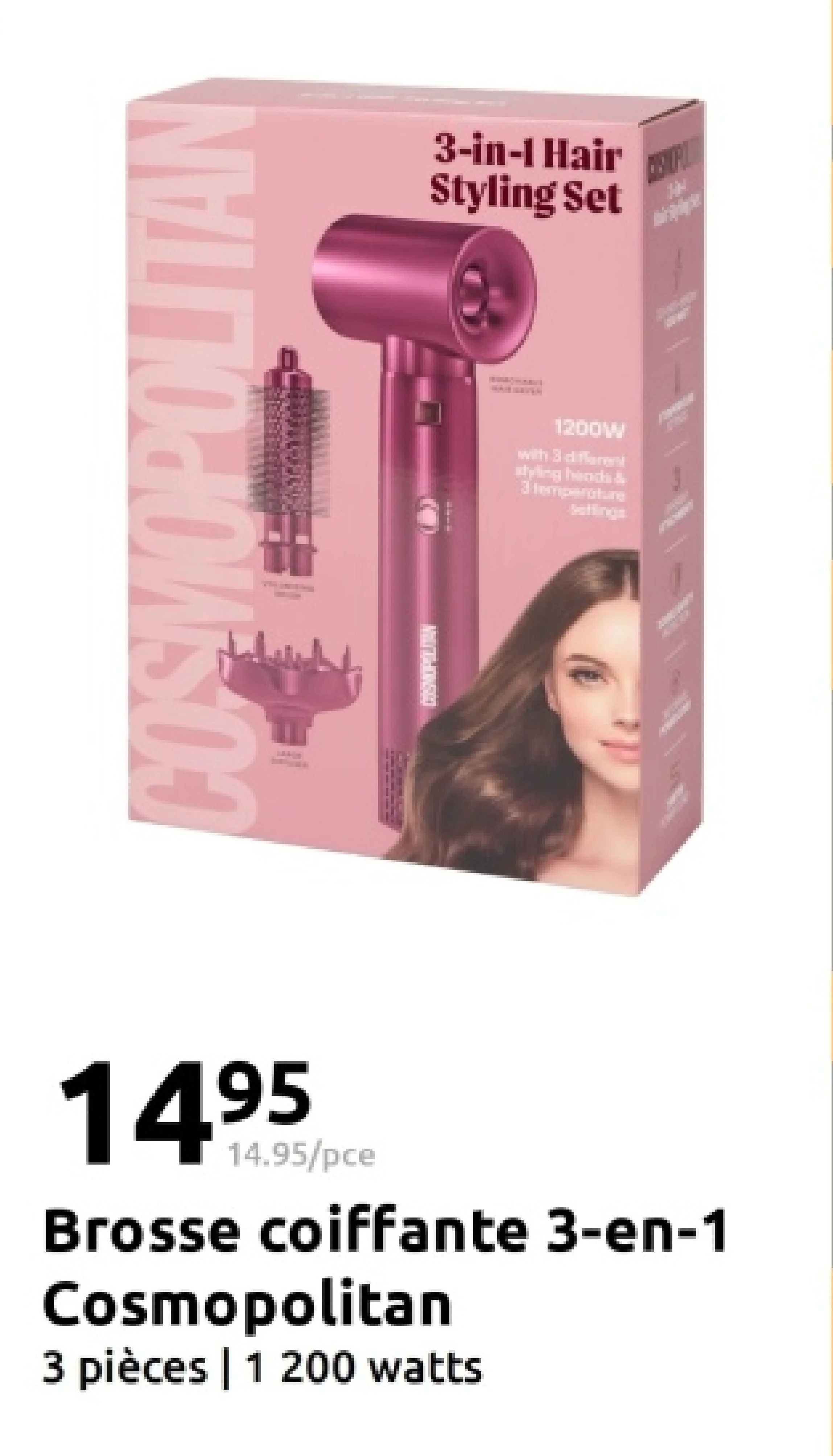 Brosse coiffante 3-en-1 Cosmopolitan