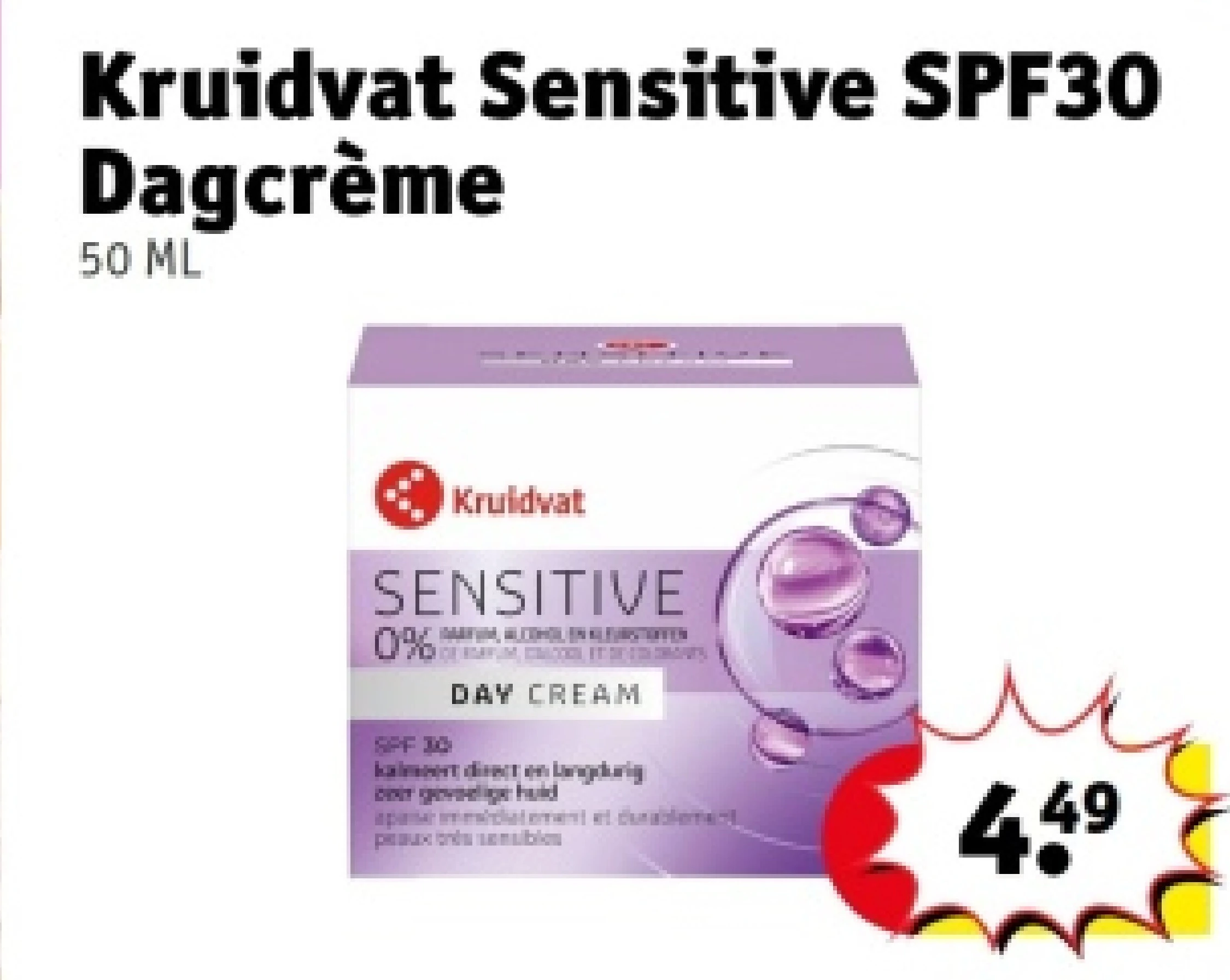 Kruidvat Sensitive SPF30 Dagcrème