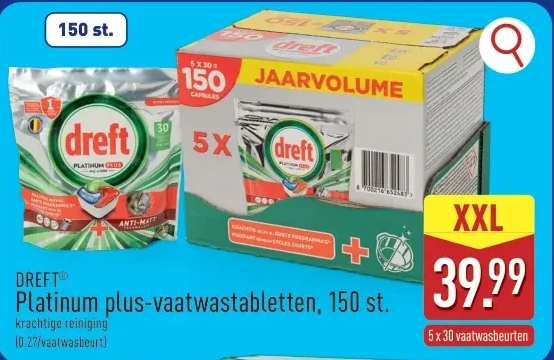 Platinum plus-vaatwastabletten, 150 st.