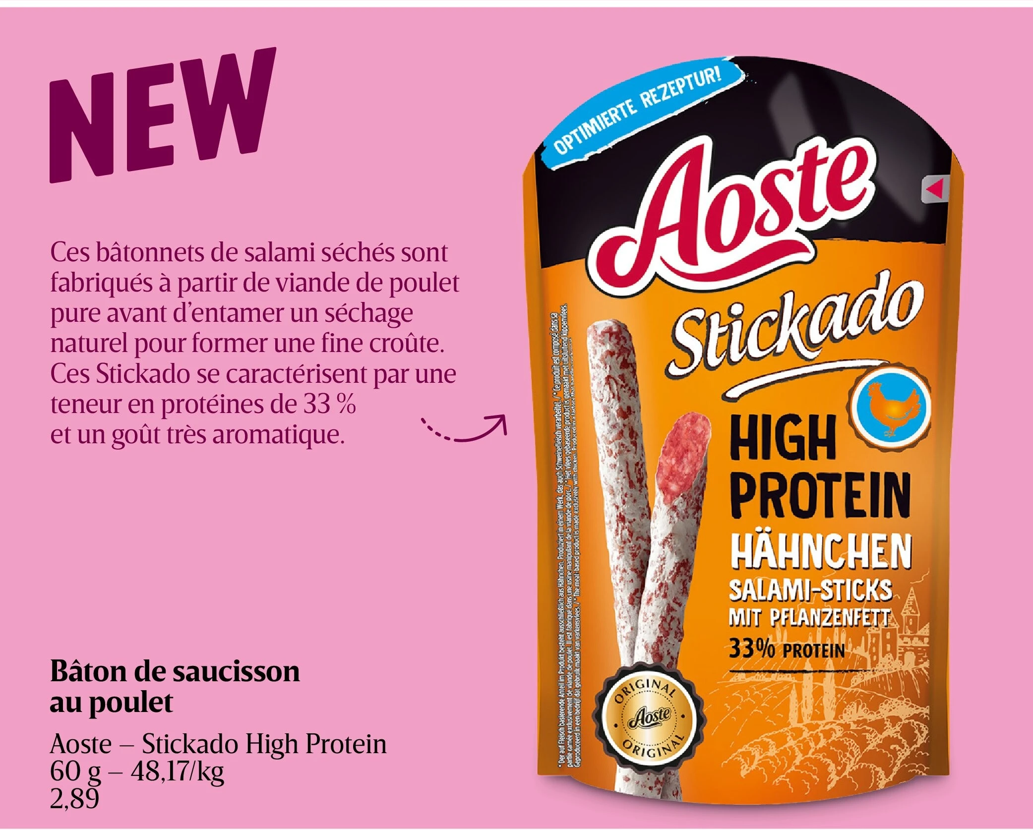 Bâton de saucisson au poulet