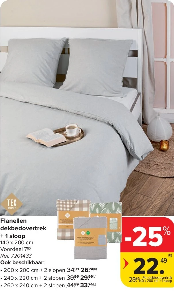 Flanellen dekbedovertrek + 1 sloop