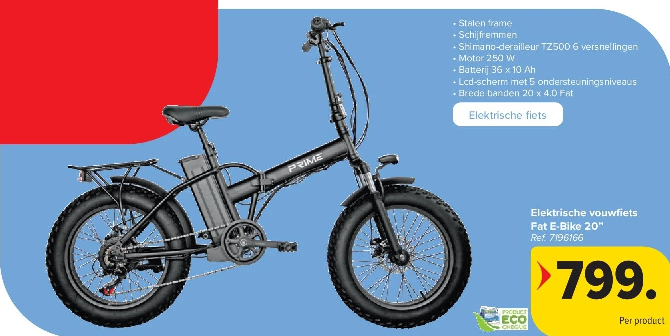 Elektrische vouwfiets Fat E-Bike 20’’