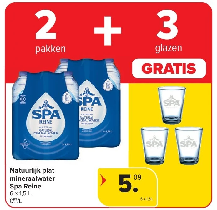 Natuurlijk plat mineraalwater Spa Reine