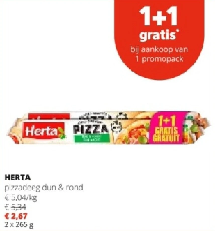 HERTA pizzadeeg dun & rond