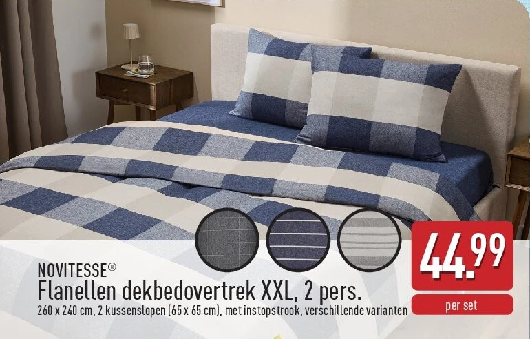 Flanellen dekbedovertrek XXL, 2pers.