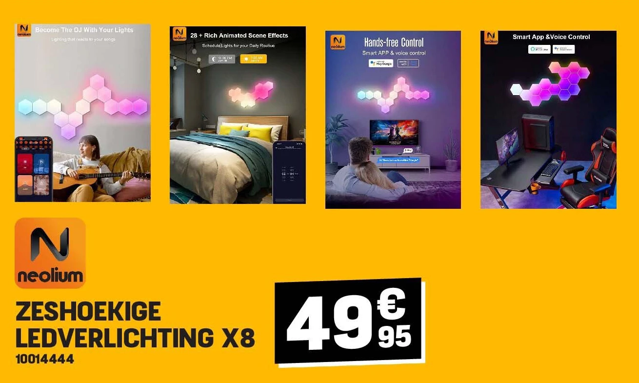 ZESHOEKIGE LEDVERLICHTING X8