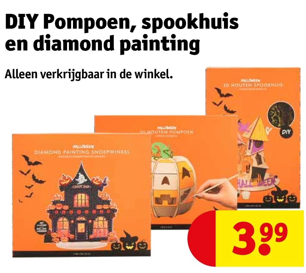 DIY Pompoen, spookhuis en diamond painting