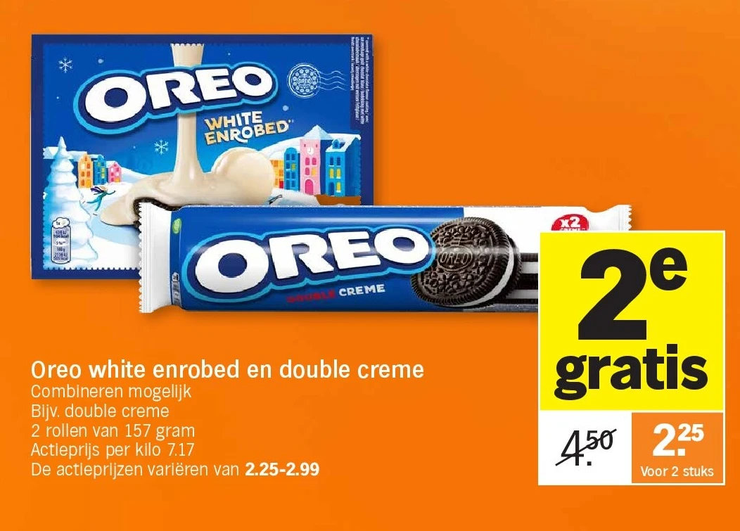 Oreo white enrobed en double creme