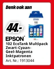 Epson 102 EcoTank Multipack Zwart-CyaanGeel-Magenta Inktpatronen