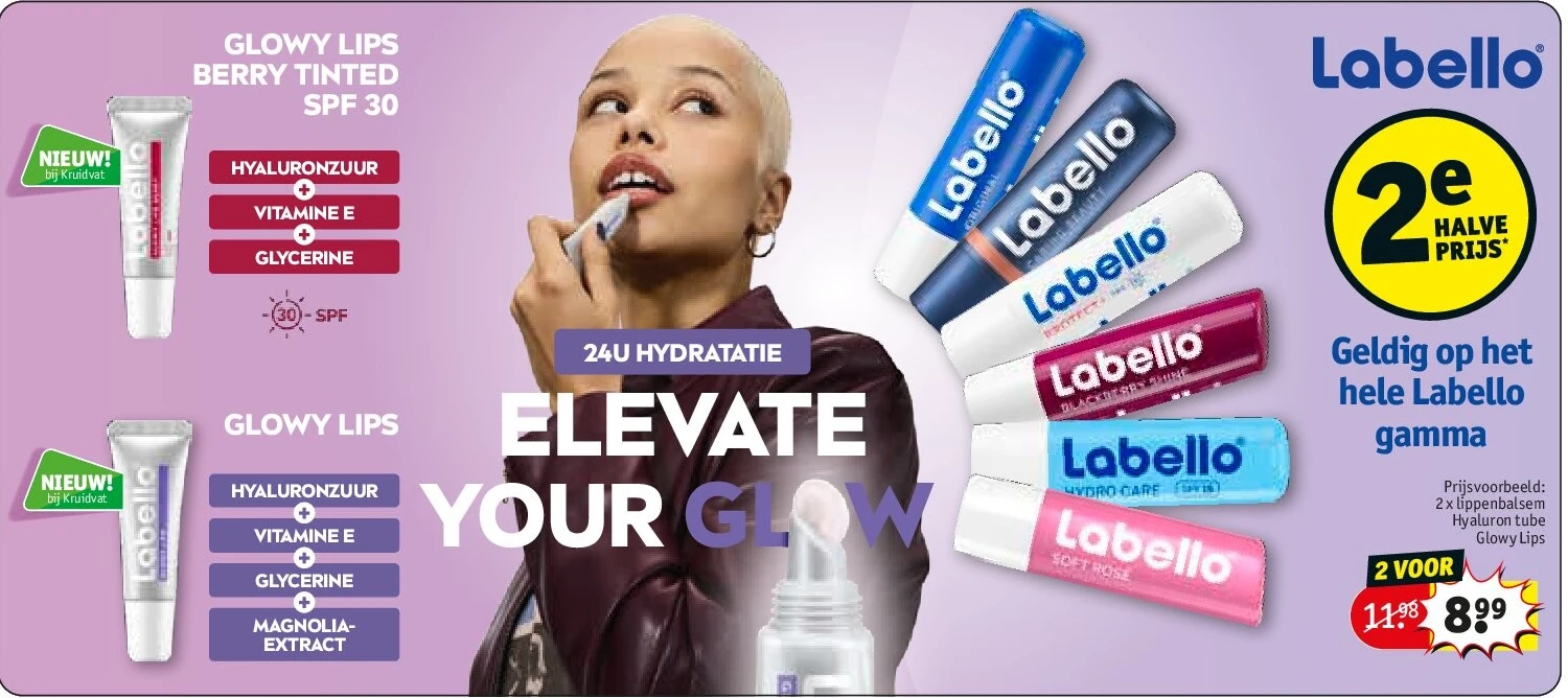 2 x lippenbalsem Hyaluron tube Glowy Lips