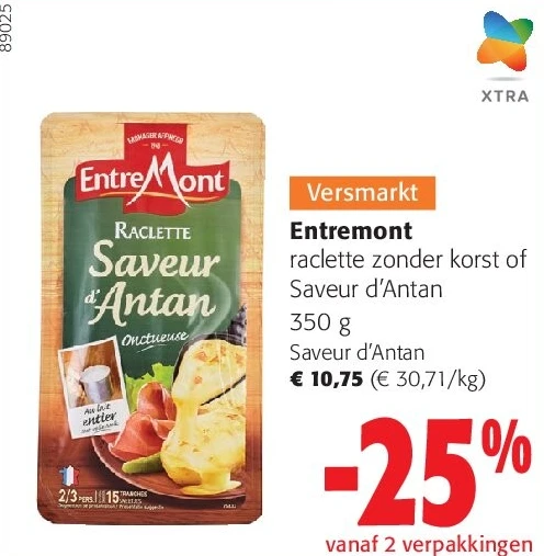 Entremont raclette zonder korst