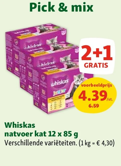 Whiskas natvoer kat 12 x 85 g