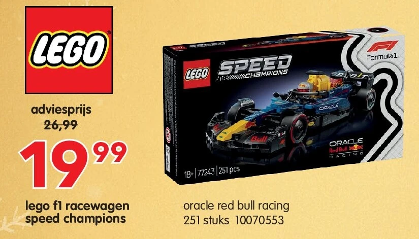lego f1 racewagen speed champions oracle red bull racing 251 stuks
