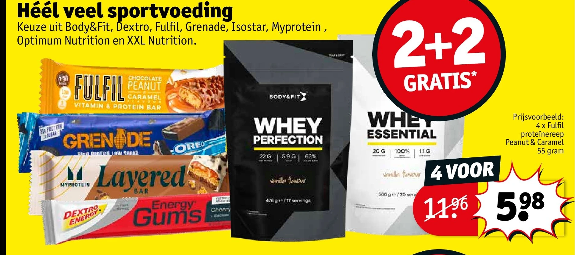 4 x Fulfil proteïnereep Peanut & Caramel 55 gram