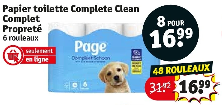 Papier toilette Complete Clean Complet Propreté