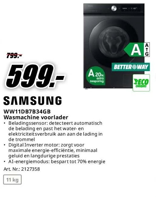 Samsung WW11DB7B34GB Wasmachine voorlader