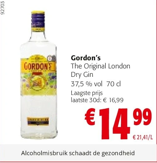 Gordon’s The Original London Dry Gin 37,5 % vol 70 cl