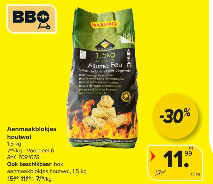 Aanmaakblokjes houtwol