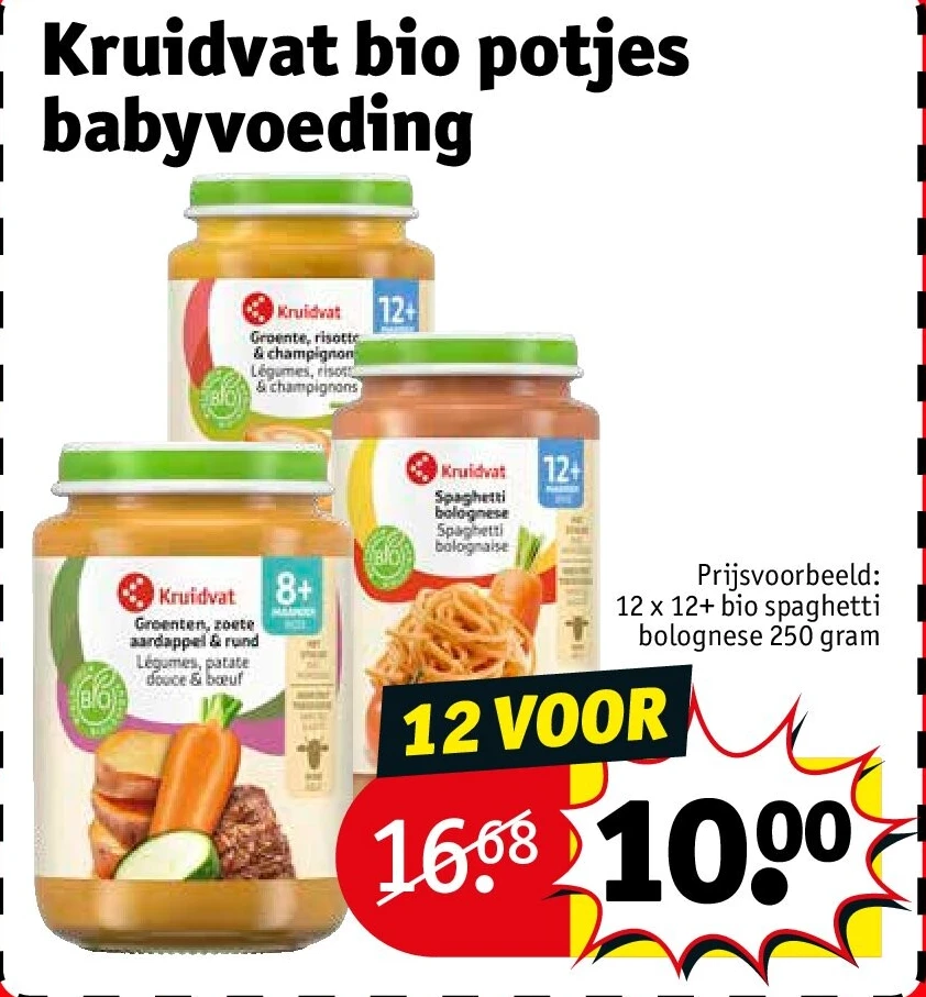 Kruidvat bio potjes babyvoeding