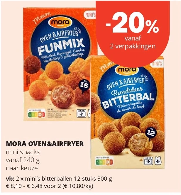 MORA OVEN&AIRFRYER mini’s bitterballen 12 stuks 300 g