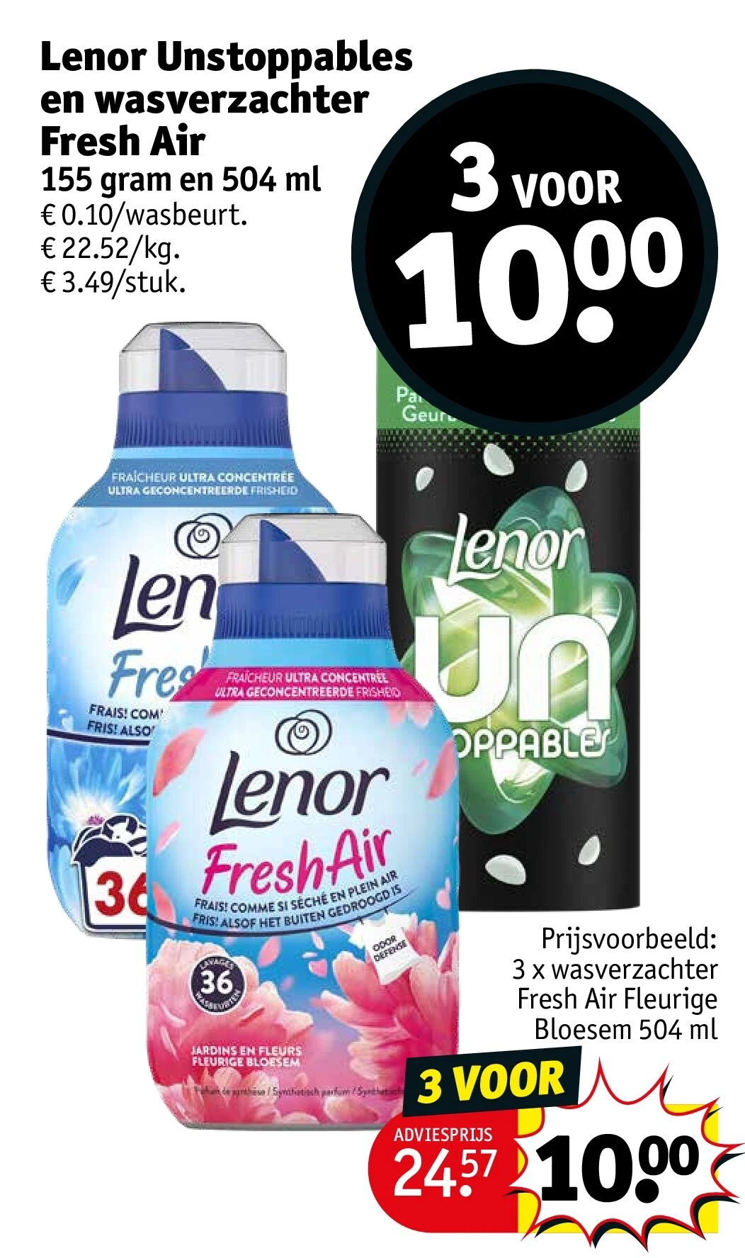 Lenor Unstoppables en wasverzachter Fresh Air