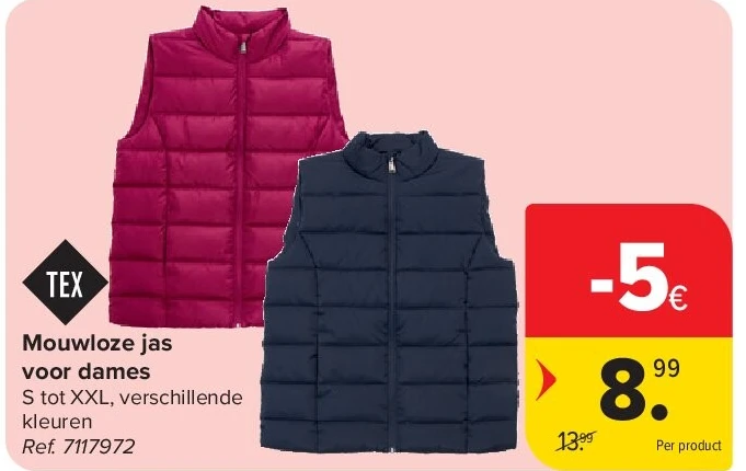Mouwloze jas voor dames