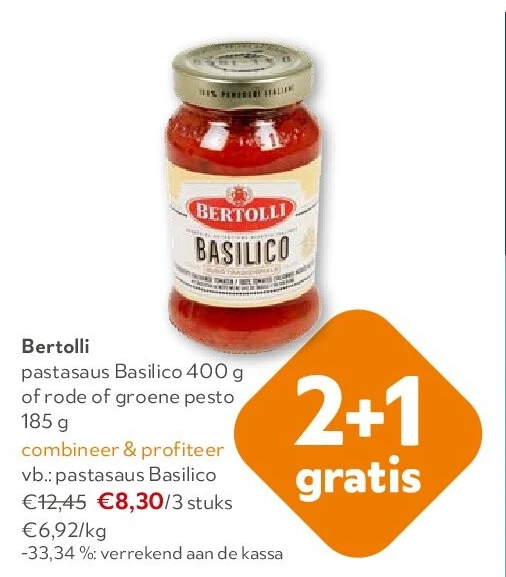 Bertolli pastasaus Basilico
