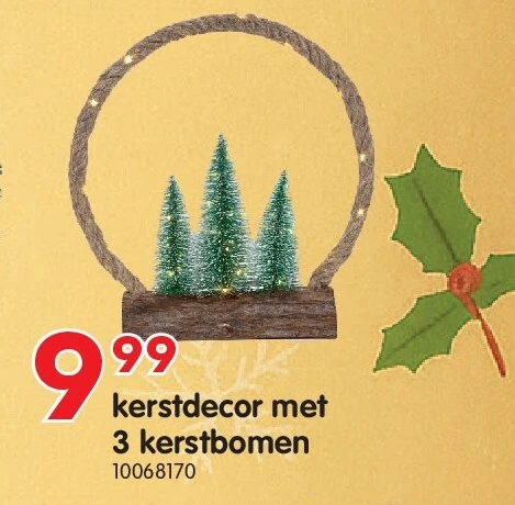 kerstdecor met 3 kerstbomen