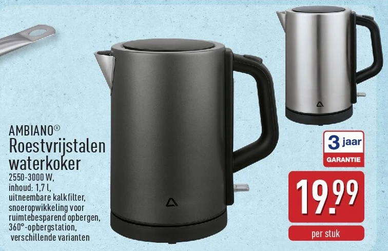 Roestvrijstalen waterkoker